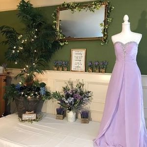 Long Lilac purple chiffon party prom dress